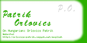 patrik orlovics business card